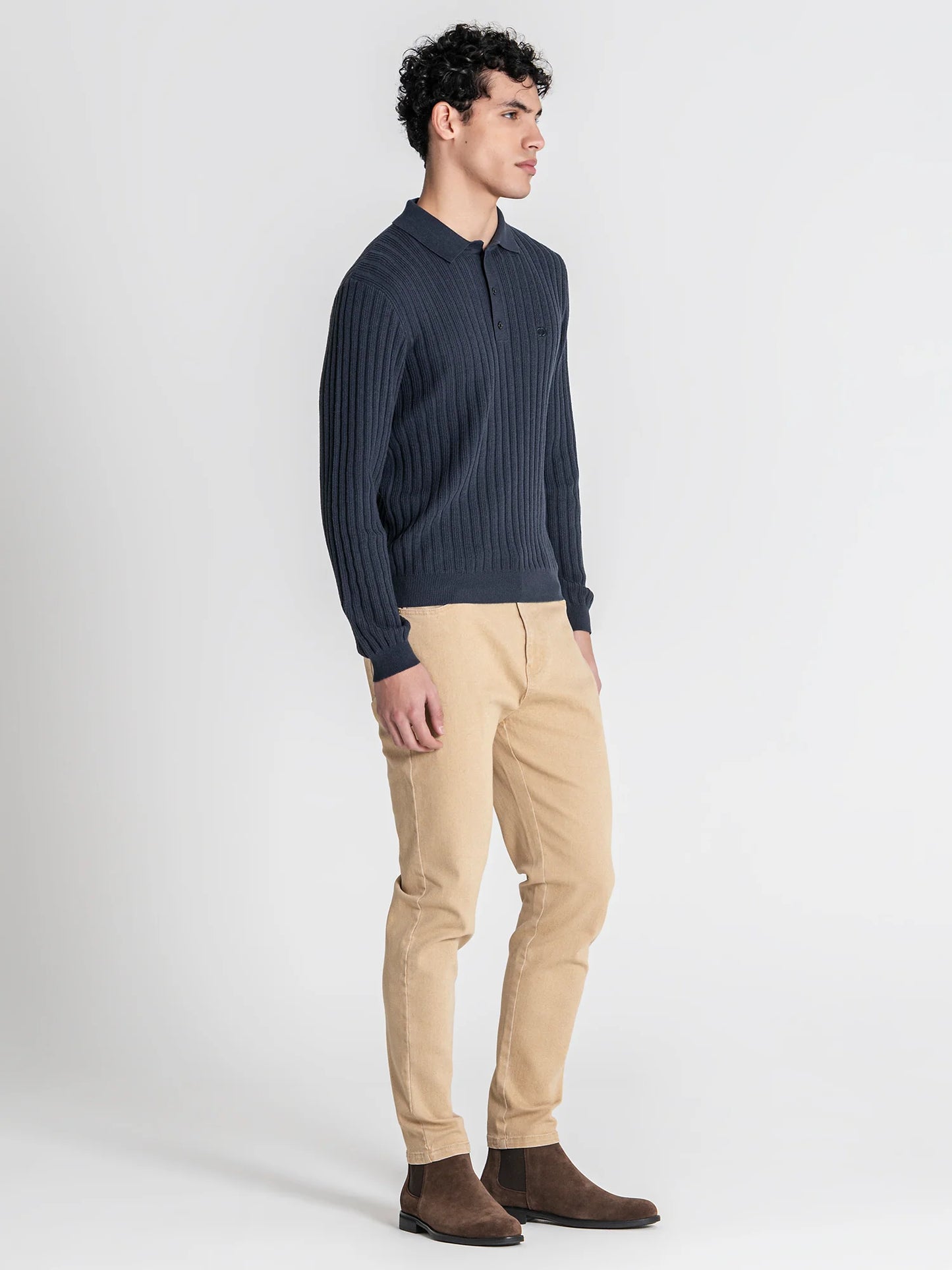Polo Azul de Malha Texturada Gianni Kavanagh