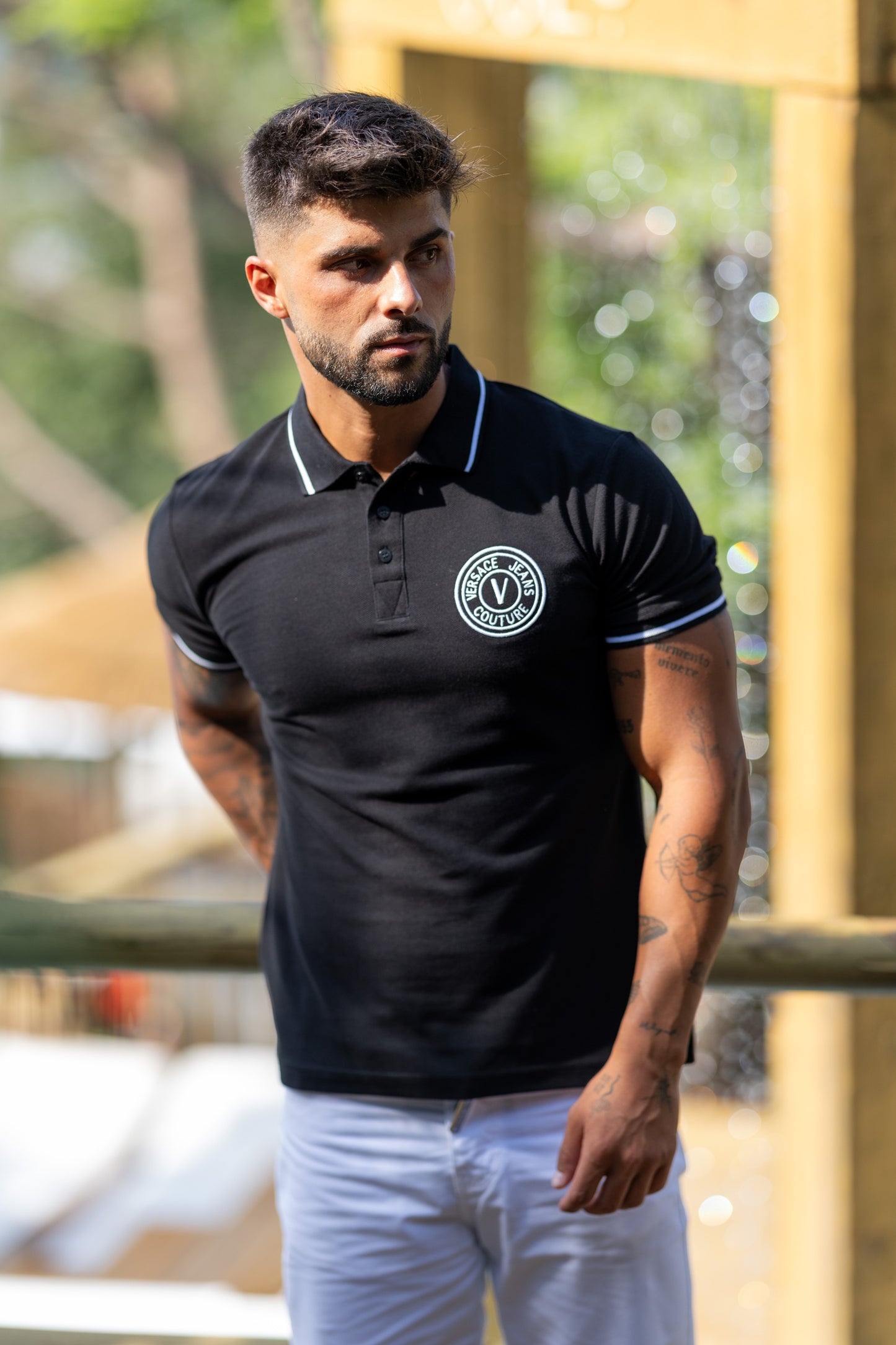 Polo Preto Versace Jeans Couture FW25