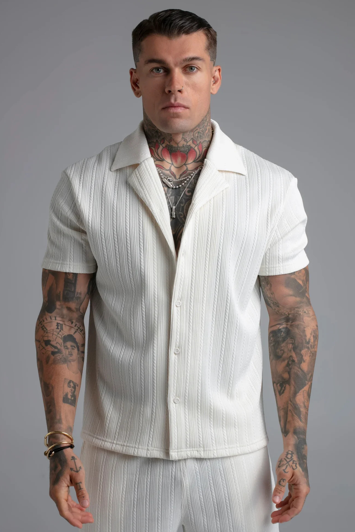 Camisa Branca em Tecido Texturado SikSilk