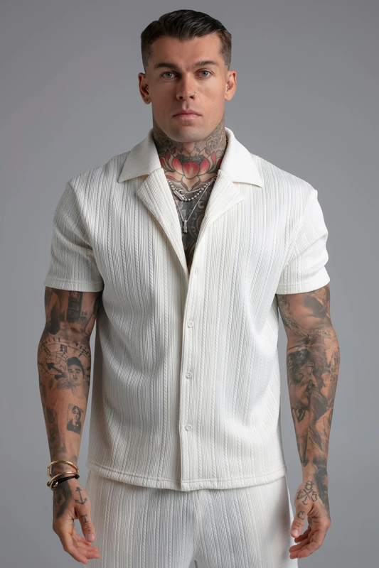 Camisa Branca em Tecido Texturado SikSilk