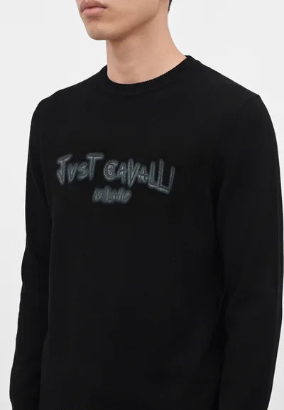 Camisola de Malha com Logotipo Just Cavalli Preto Just Cavalli