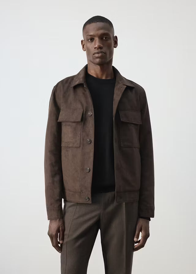 Sobrecamisa Gianni Lupo Castanho Efeito Camurça Gianni Lupo
