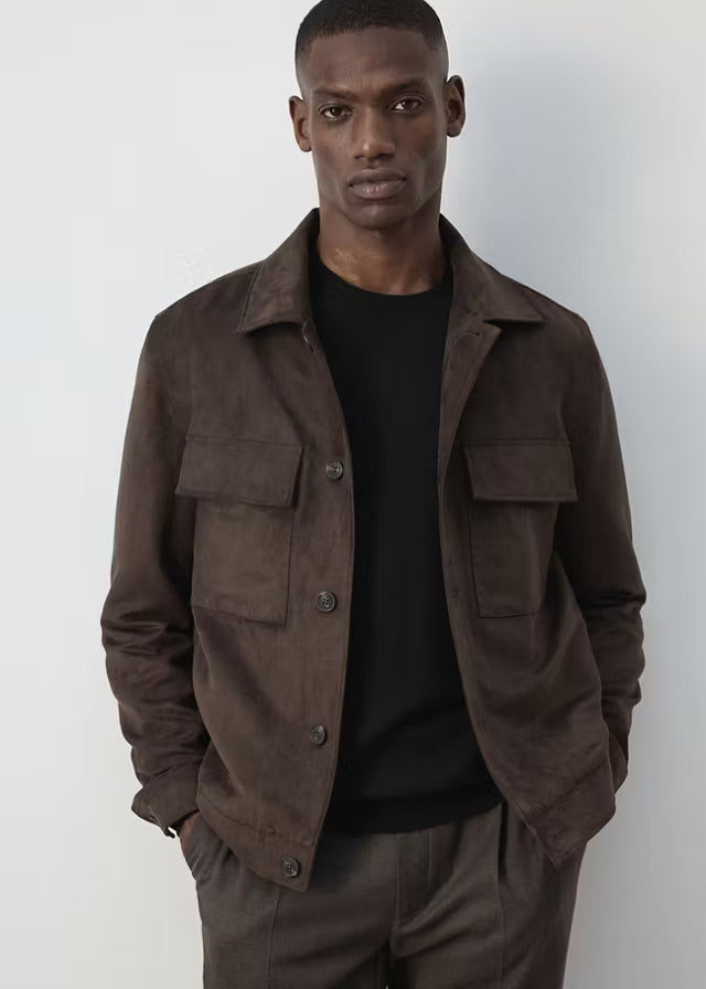Sobrecamisa Gianni Lupo Castanho Efeito Camurça Gianni Lupo