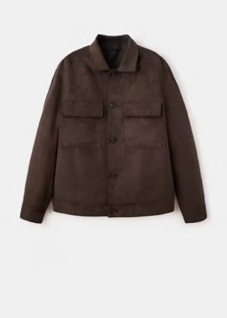 Sobrecamisa Gianni Lupo Castanho Efeito Camurça Gianni Lupo