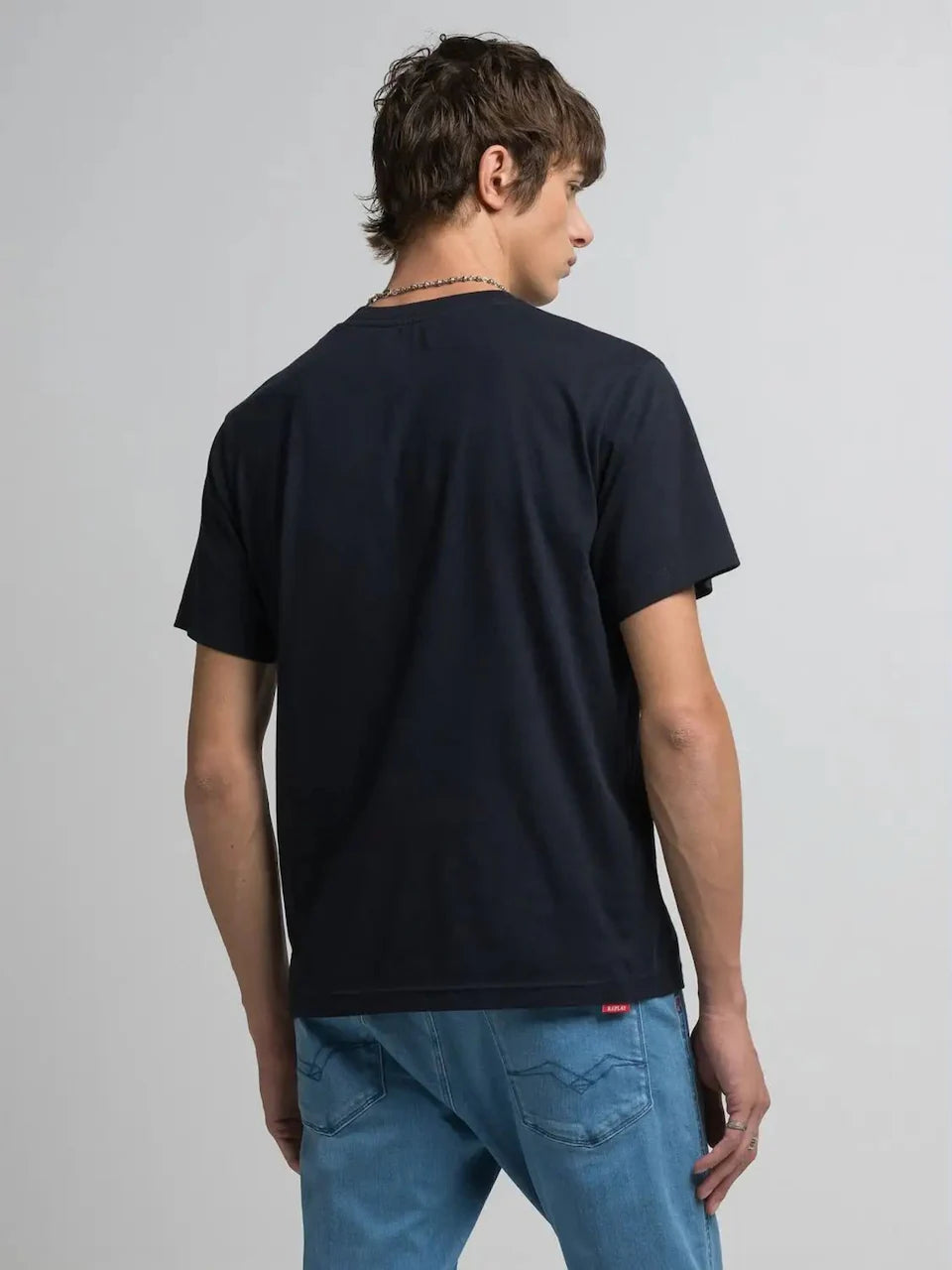 T-shirt Replay Azul-Marinho com Logótipo Bordado Replay