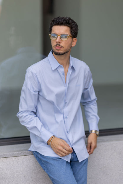 Camisa Azul Just Cavalli FW25 Just Cavalli
