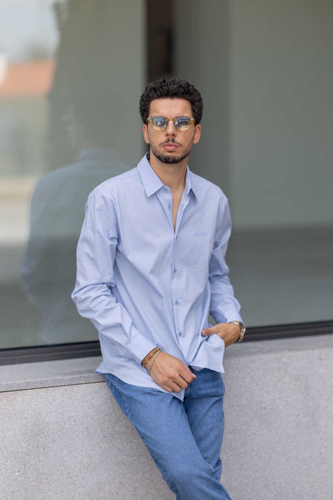 Camisa Azul Just Cavalli FW25