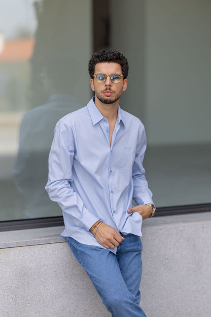 Camisa Azul Just Cavalli FW25 Just Cavalli