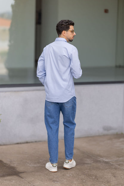 Camisa Azul Just Cavalli FW25 Just Cavalli