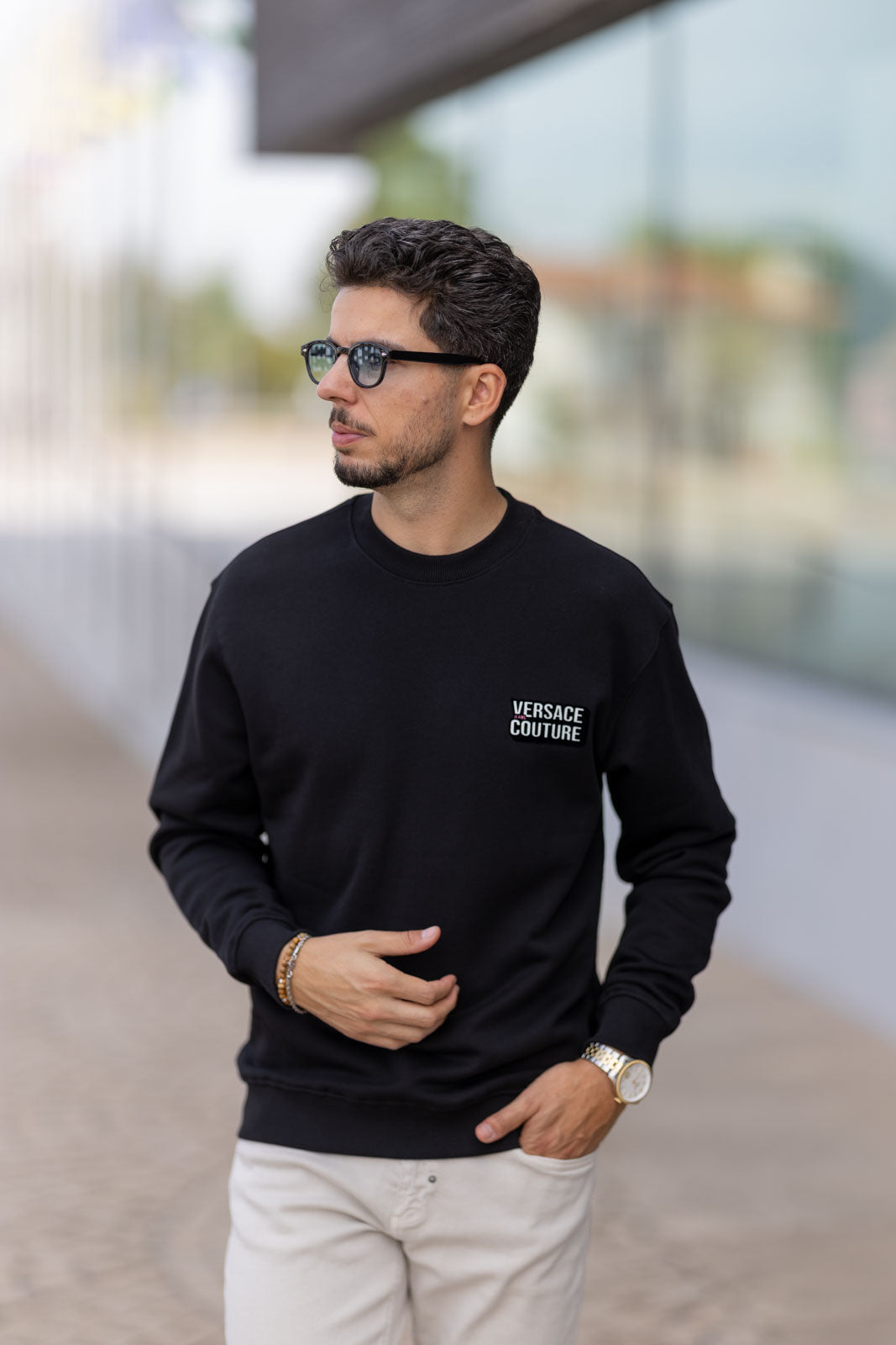 Camisola Preta Versace Jeans Couture FW25