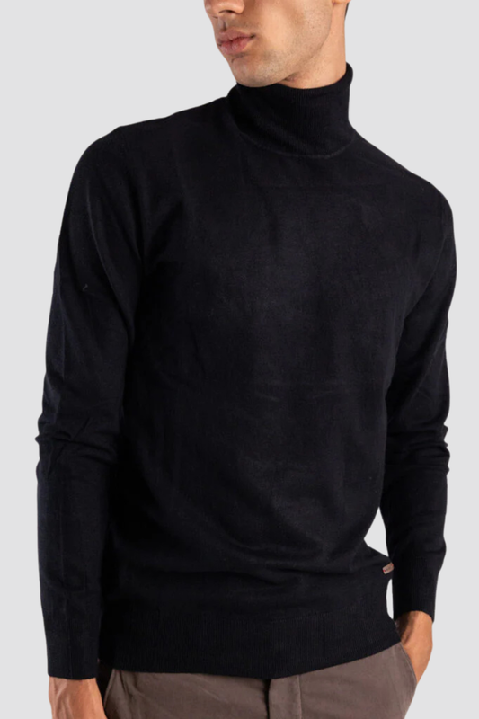 Camisola de Gola Alta Preta Gianni Lupo FW25