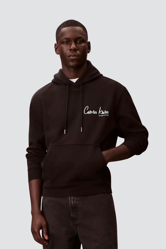 Sweatshirt de Capuz Preta Calvin Klein SS26