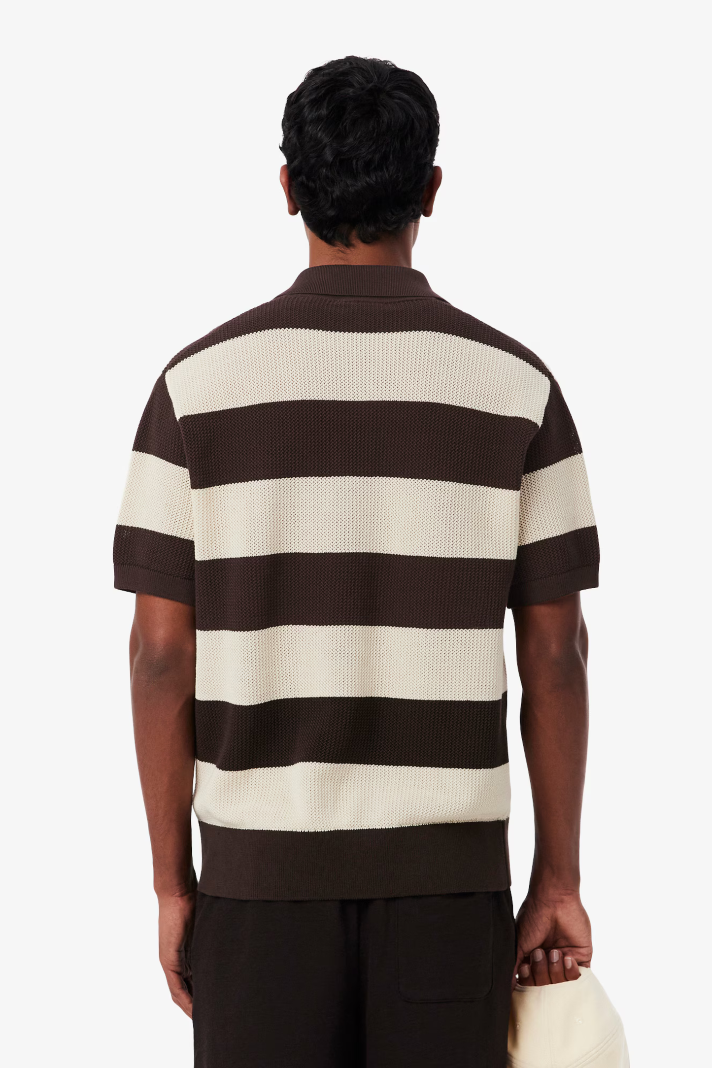 Polo de Malha Castanho e Bege