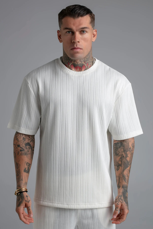 T-shirt Branca Texturada