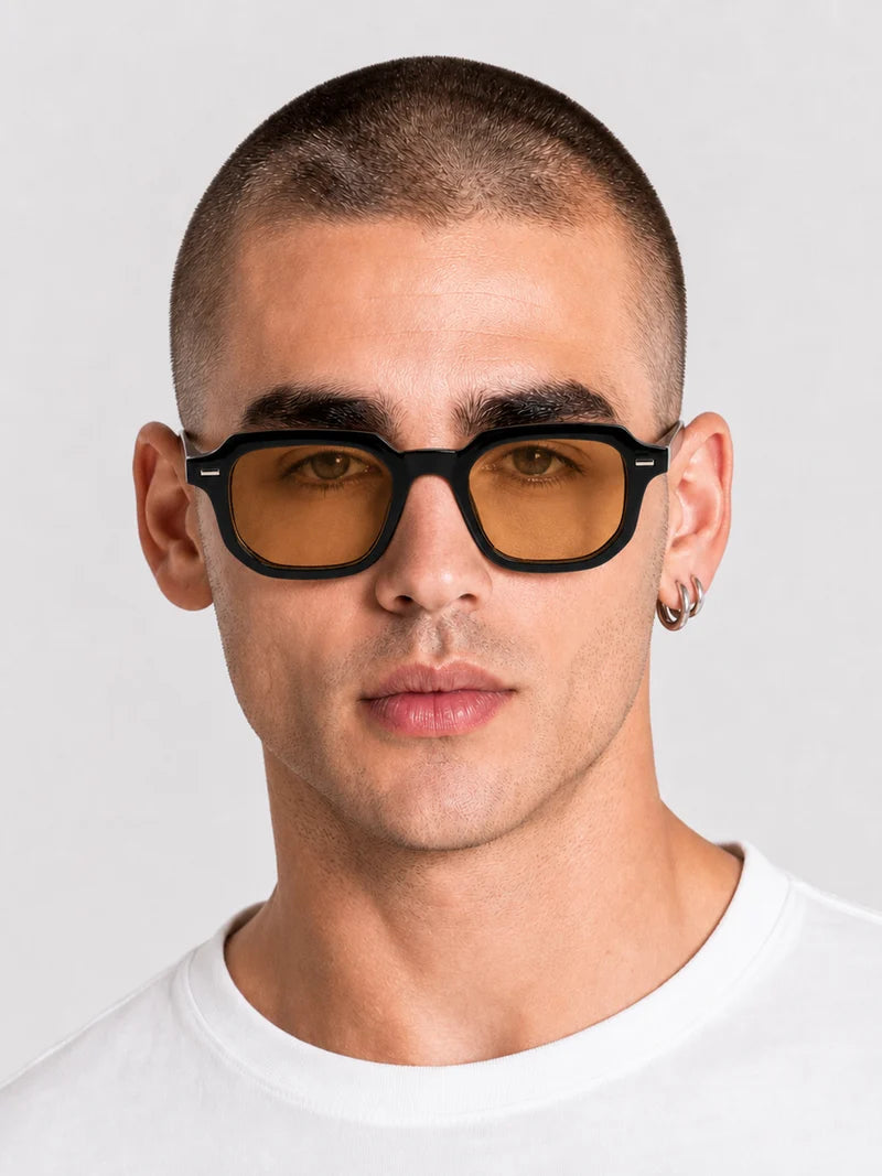 Óculos de Sol Lior Gianni Kavanagh Pretos com Lentes Castanhas Gianni Kavanagh