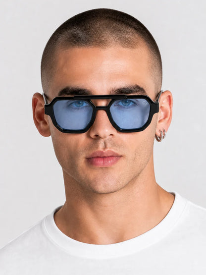 Óculos de Sol Octo Gianni Kavanagh Pretos com Lente Azul Gianni Kavanagh