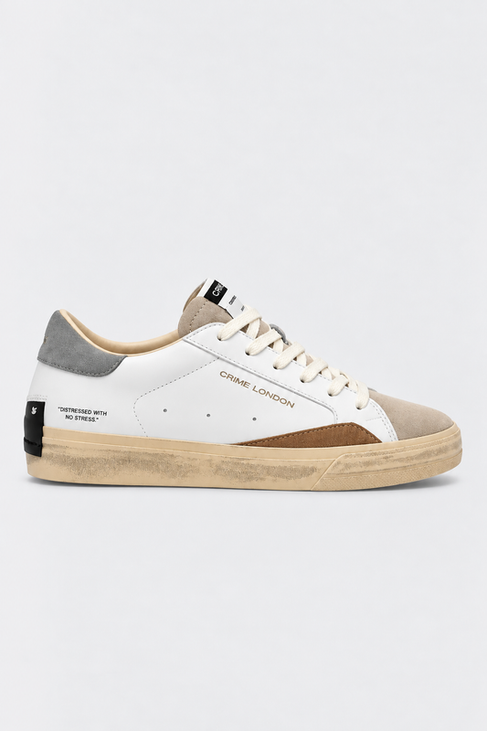 Sapatilhas Crime London Brancas - Distressed 2.0 Crime London