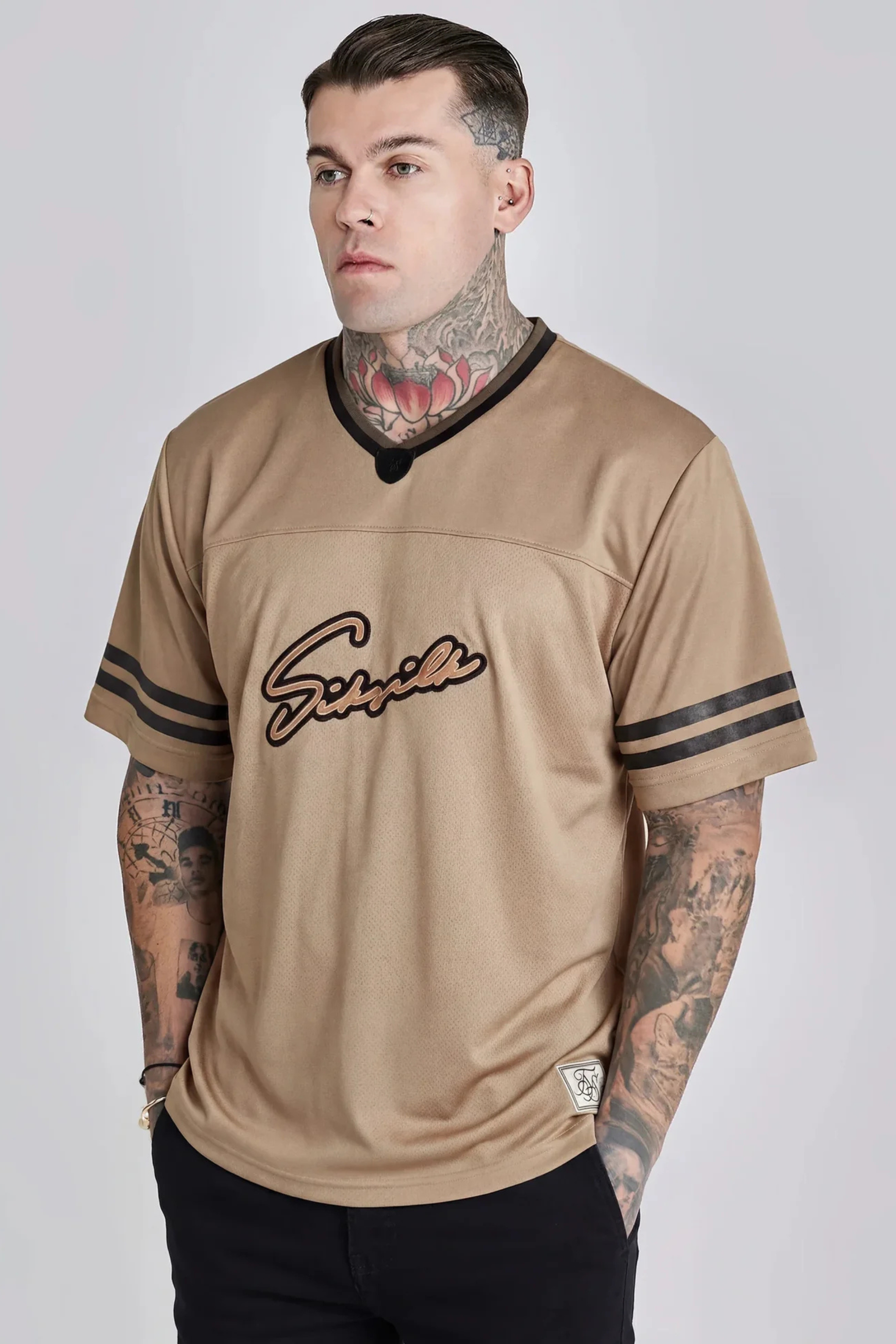 T-shirt Bege com Estampa Relaxed Fit SikSilk
