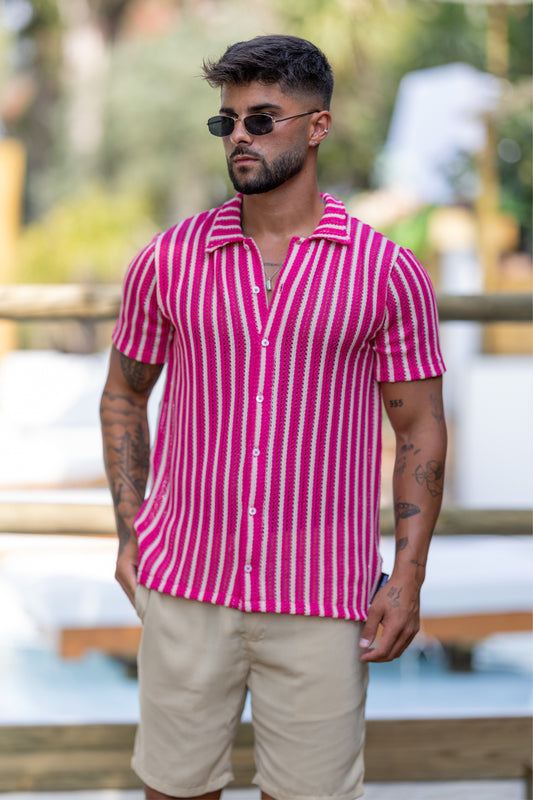 Camisa Malha Rosa Gianni Kavanagh SS25