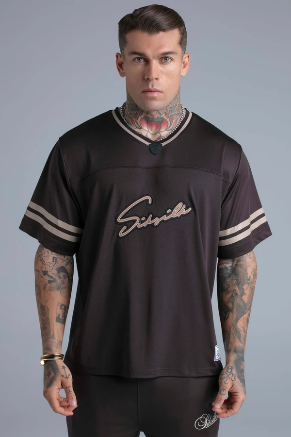 T-shirt Castanha com Estampa Relaxed Fit