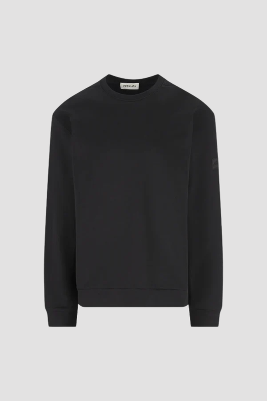 Sweatshirt Preta com Detalhe Lateral