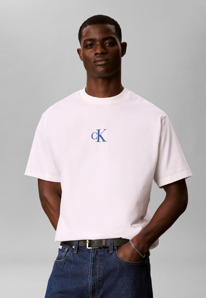 T-Shirt Esatampada com Logo Calvin Klein Branca Calvin Klein