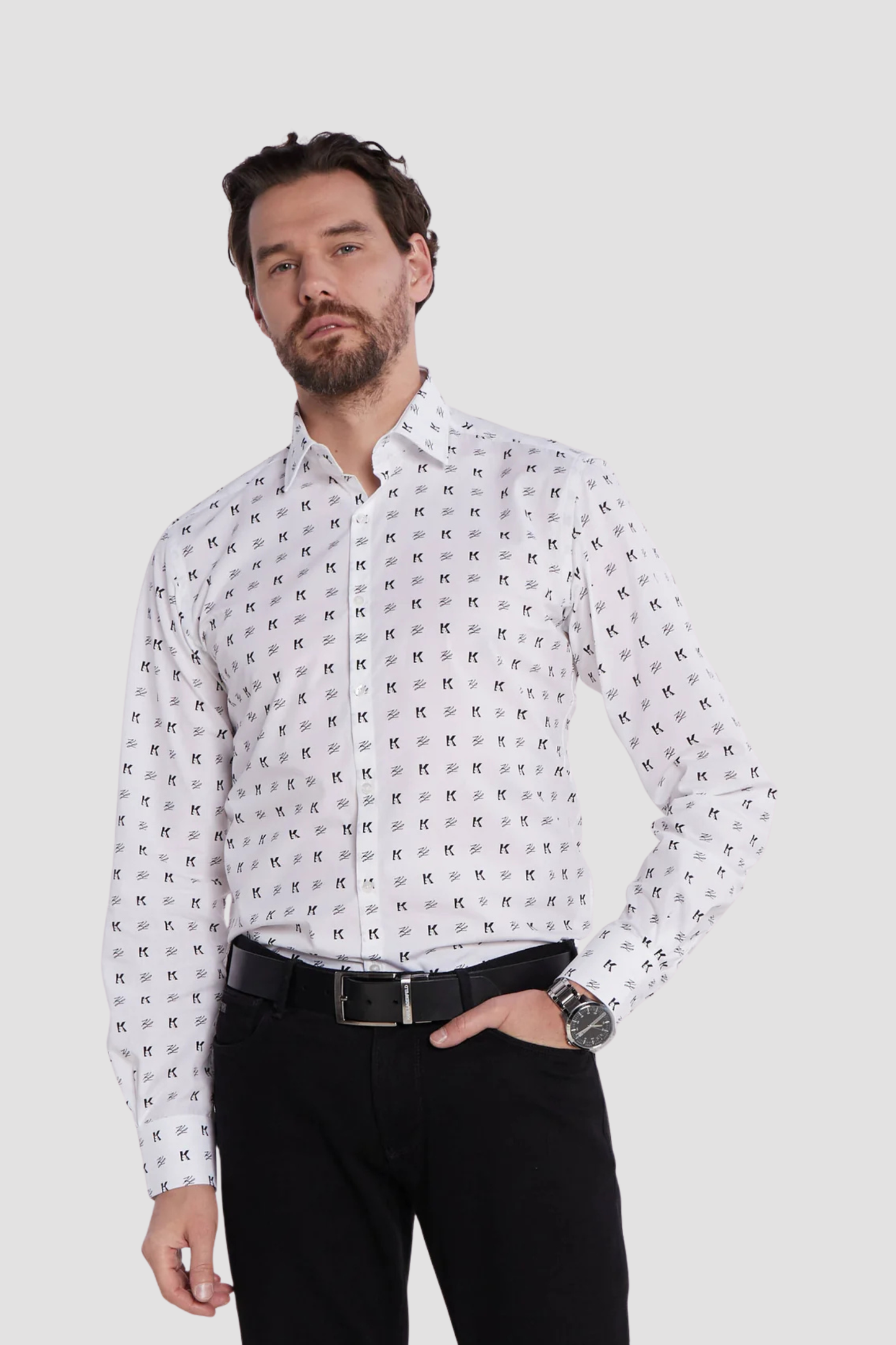 Camisa Karl Lagerfeld Branca e Preta