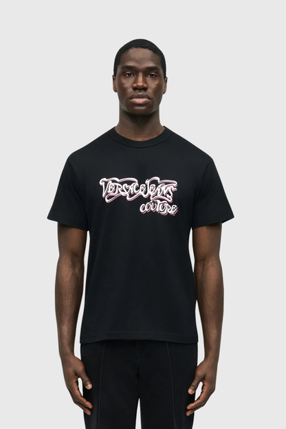 T-shirt Preta Estampada Versace Jeans Couture