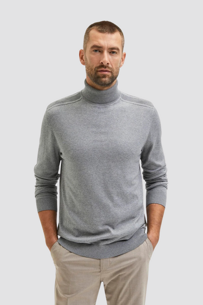 Camisola de Gola Alta Cinza Selected FW25 Selected