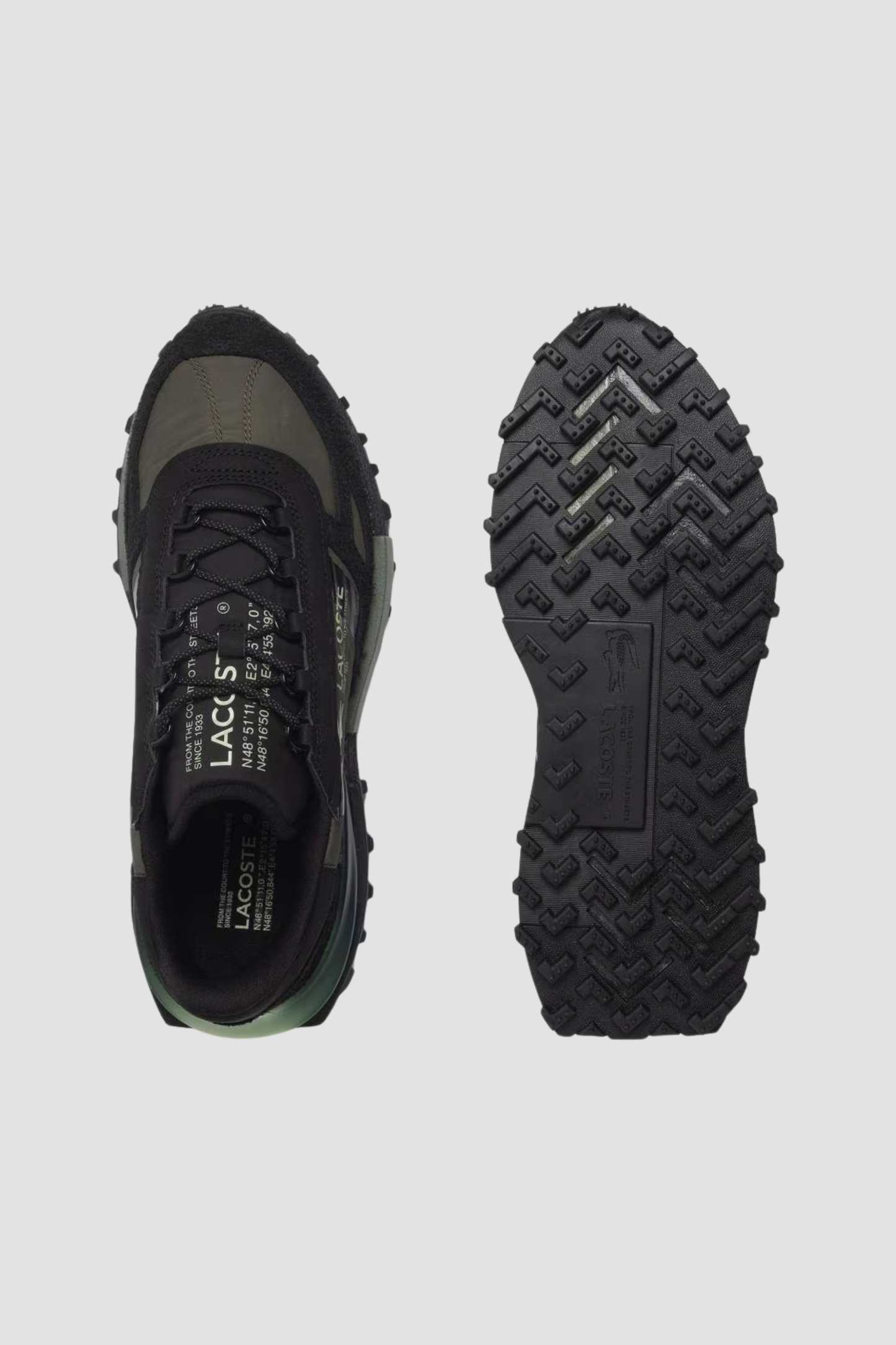 Sapatilhas Pretas e Verdes Lacoste FW25