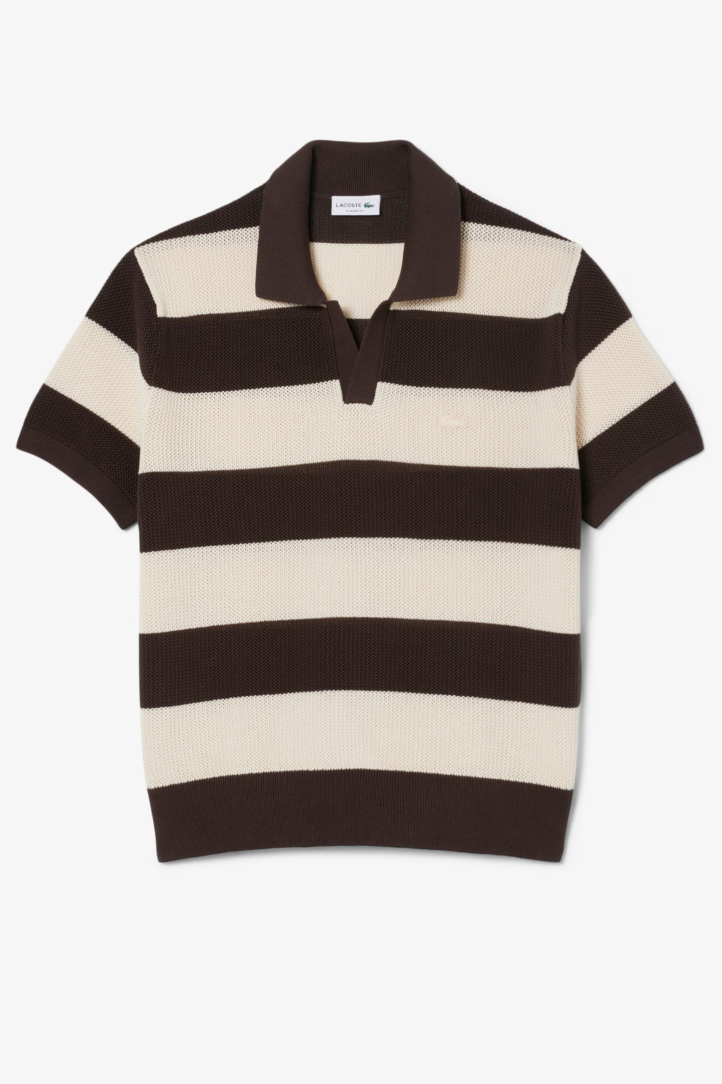 Polo de Malha Castanho e Bege