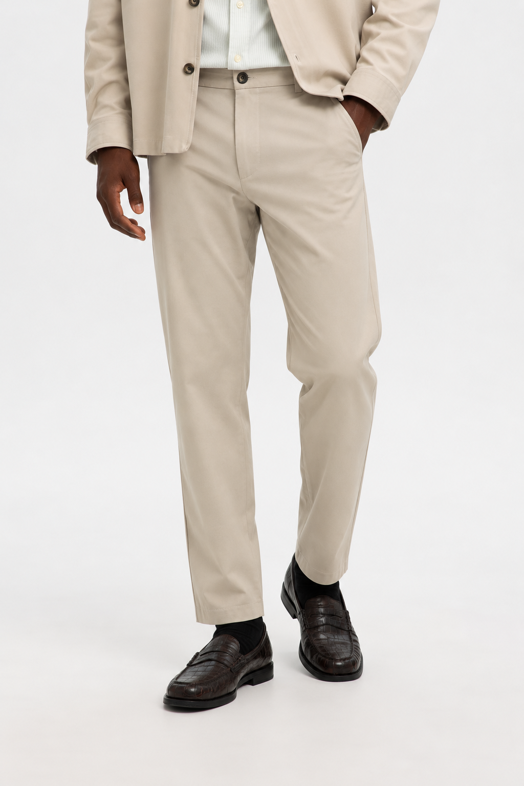 Calças Slim-Fit Selected Beges Selected