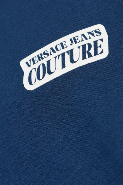T-shirt Azul com Logótipo Versace Jeans Couture