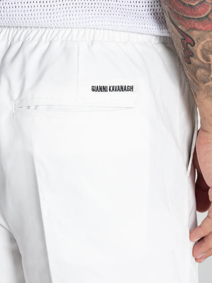 Calças de Tecido Branca com Cordão Gianni Kavanagh