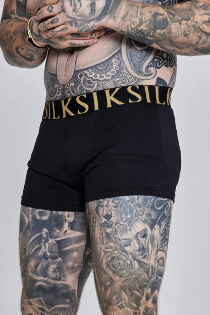 Pack 5 Boxers Pretos com Dourado SikSilk