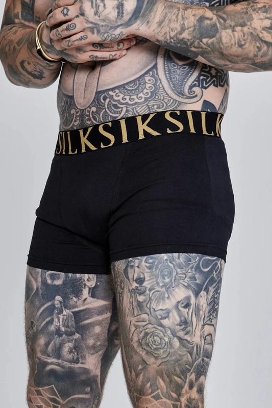 Pack 5 Boxers Pretos com Dourado SikSilk