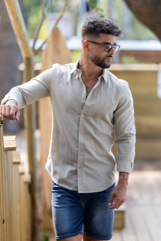 Camisa Linho Antony Morato Bege SS25