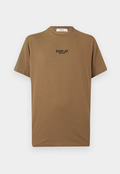 T-shirt Replay Castanha com Logótipo Replay