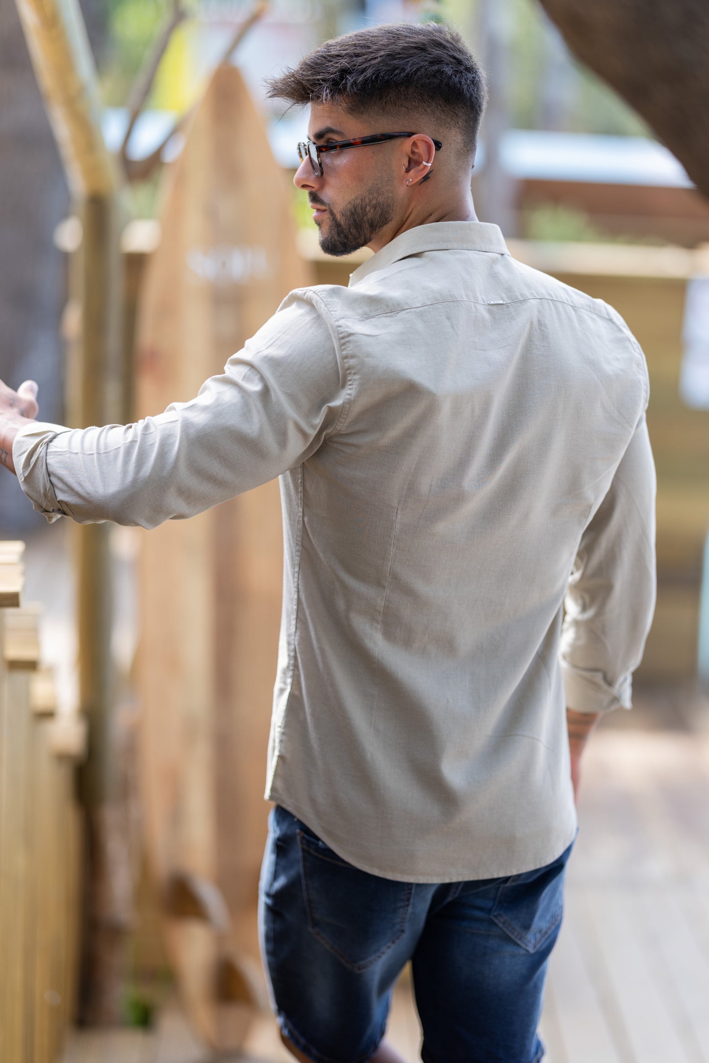 Camisa Linho Antony Morato Bege SS25