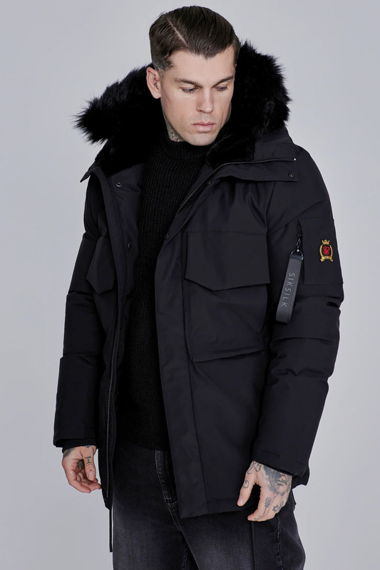 Casaco de Capuz Preto SikSilk