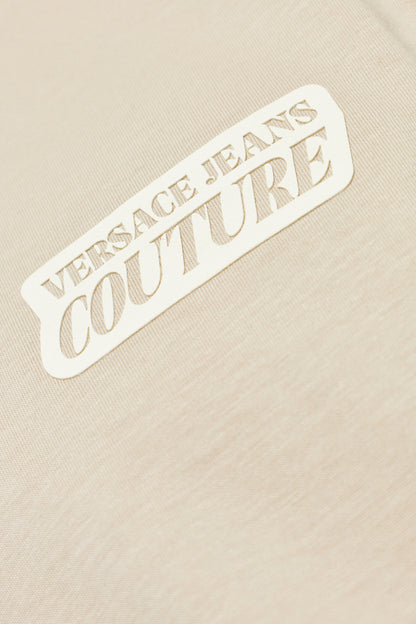 T-shirt Bege com Logótipo Versace Jeans Couture