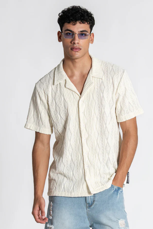 Camisa Bege GiannI Kavanagh SS26