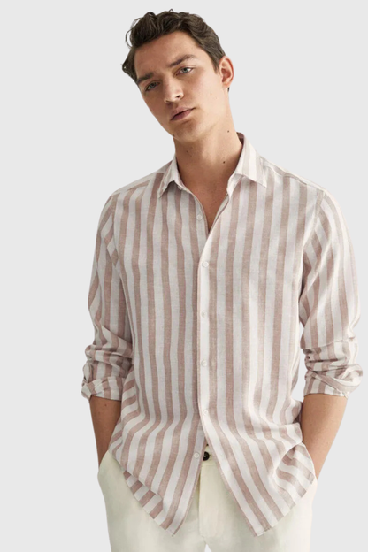 Camisa Linho Riscas Gianni Lupo SS26 Gianni Lupo