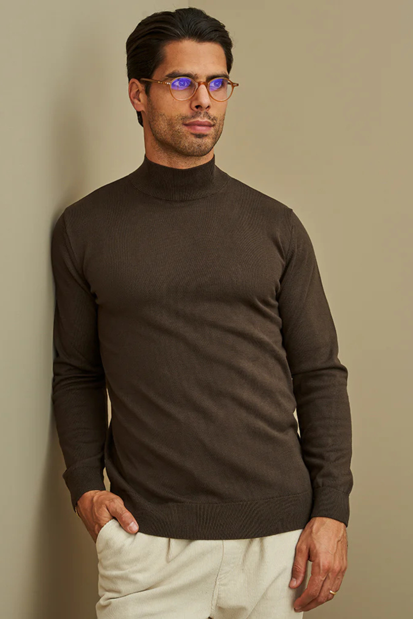 Camisola de Meia Gola Castanha Zolf FW-25