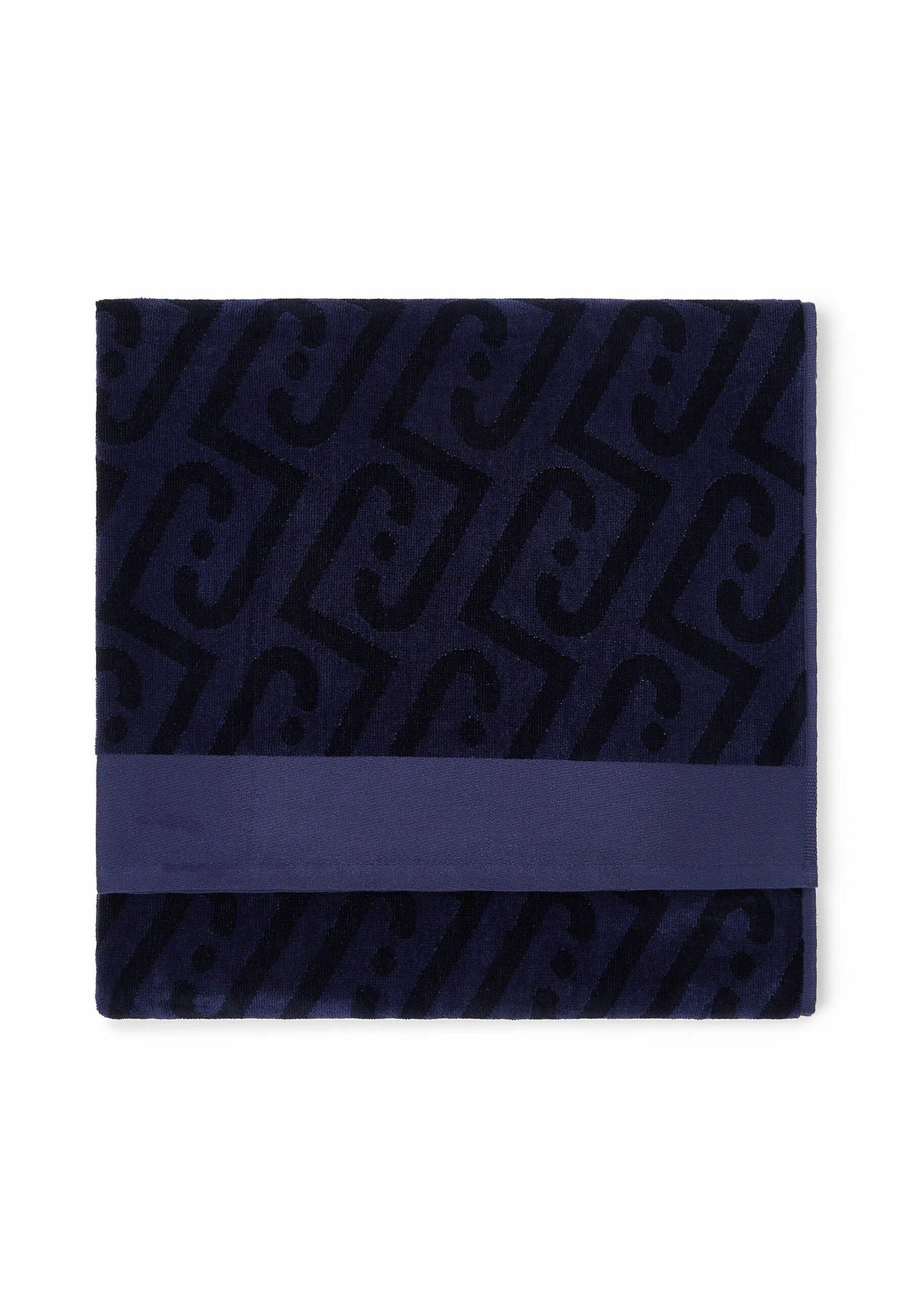 Toalha de Praia com Monograma de Logotipo Azul