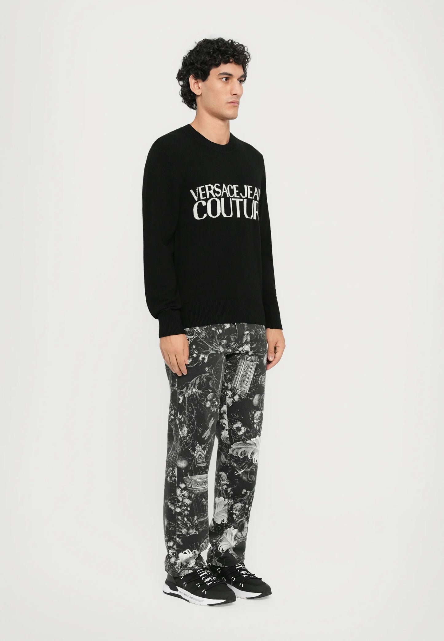 Camisola de Malha Preta Versace Jeans Couture FW25