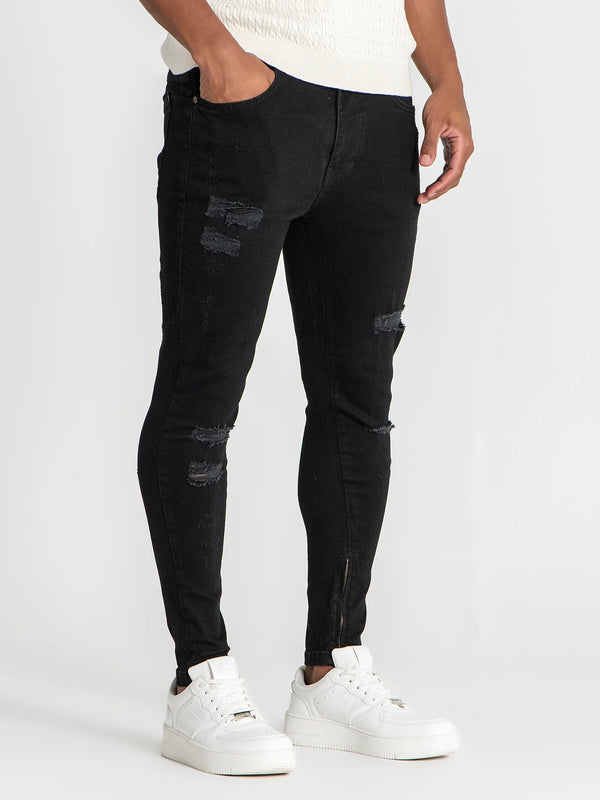 Calças de Ganga Preta Gianni Kavanagh SS25