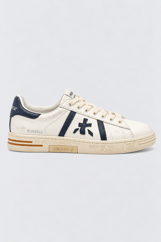 Sapatilhas Premiata Brancas e Azuis - Russell 8028 Premiata