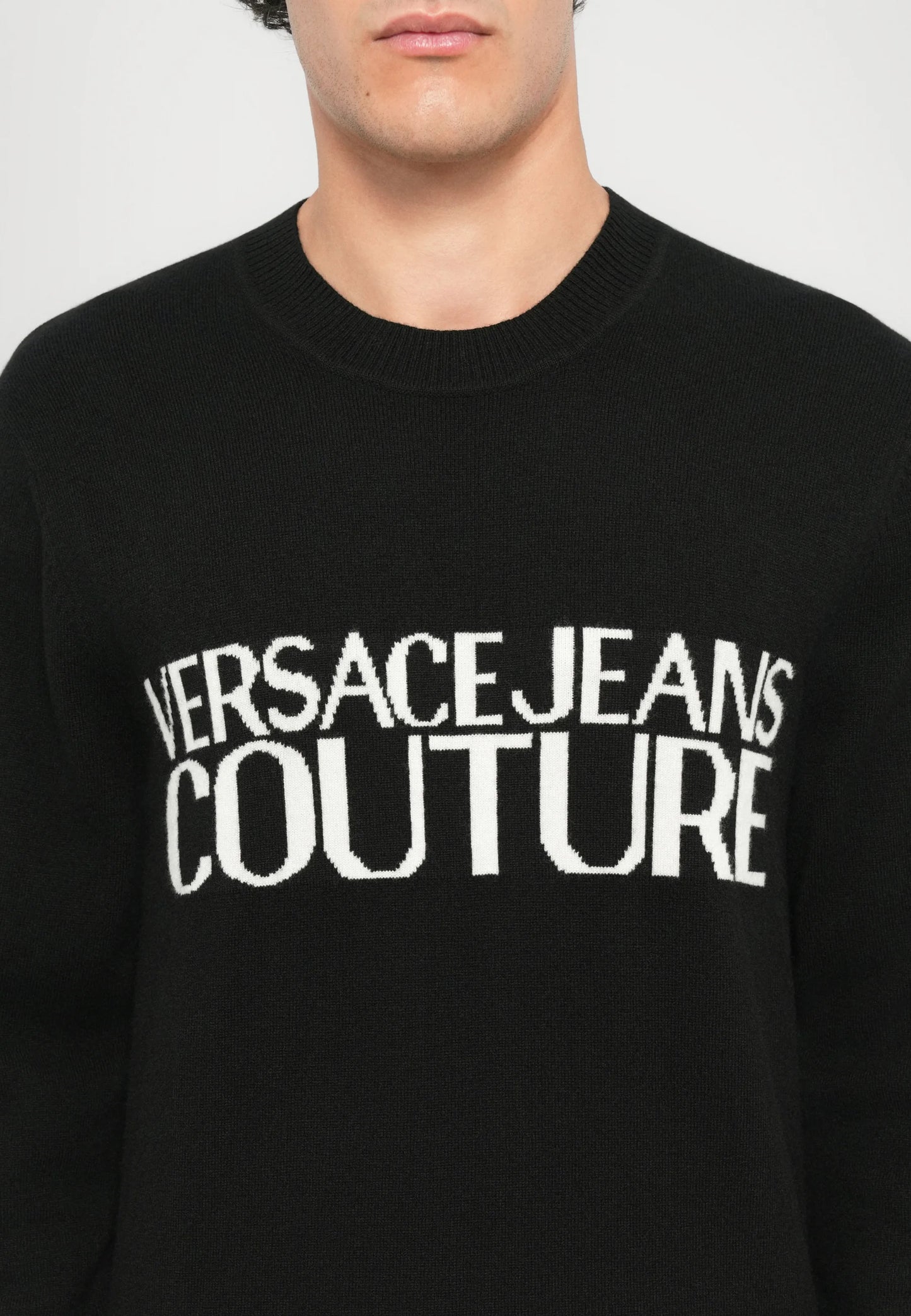 Camisola de Malha Preta Versace Jeans Couture FW25