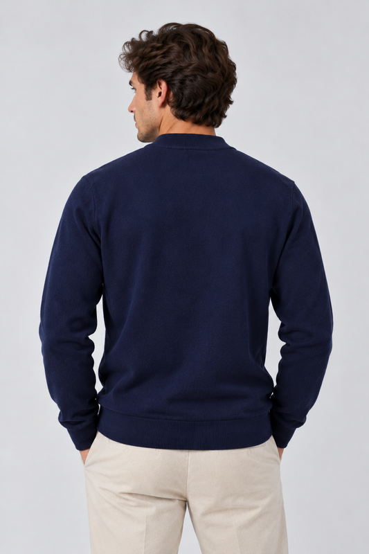 Camisola Slim de Meia Gola Gianni Lupo Azul Gianni Lupo